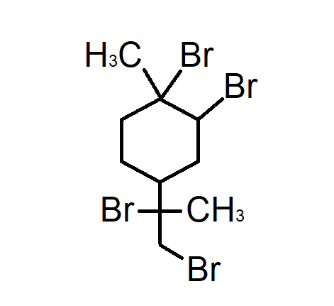 Dipentene tetrabromide - CAS:4764-54-9 - 1,2-Dibromo-4-(1,2-dibromopropan-2-yl)-1-methylcyclohexane, 1,2-dibromo-4-(1,2-dibromo-1-methylethyl)-1-methylcyclohexane